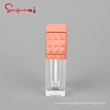 cosmetics vendors 6ml fashion square empty clear lip gloss tube rose gold top lip gloss packaging